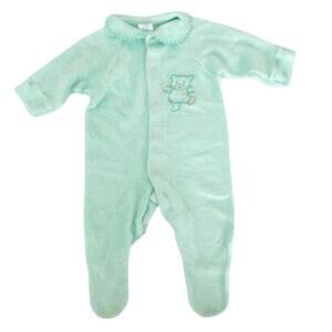 Vintage Gerber Mint Green Terrycloth Long Sleeve One Piece 19-24 LB